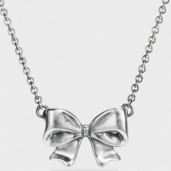 sterling silver bow necklace